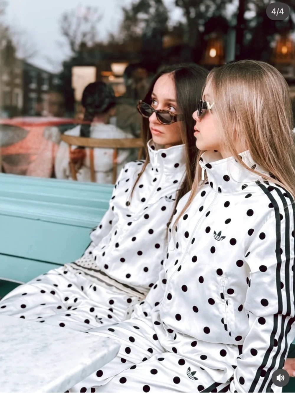 adidas Originals White Polka Dot Track Jacket with Black Stripes - Picture 11 of 12